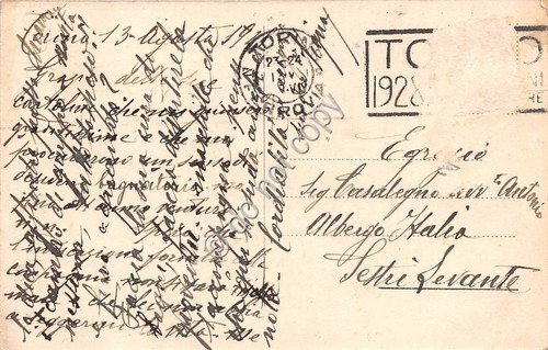 Cartolina - Torino Castello e Villaggio Medioevale 1928