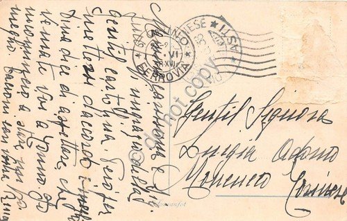 Cartolina - Torino Giardini e Piazza Carlo Felice animata 1938