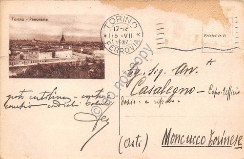 Cartolina - Torino Ponte Umberto I sul Po Monte Cappuccini … | Immagine Gallery 2