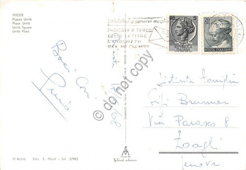 Cartolina - Trieste Piazza Unità 1968 auto d'epoca
