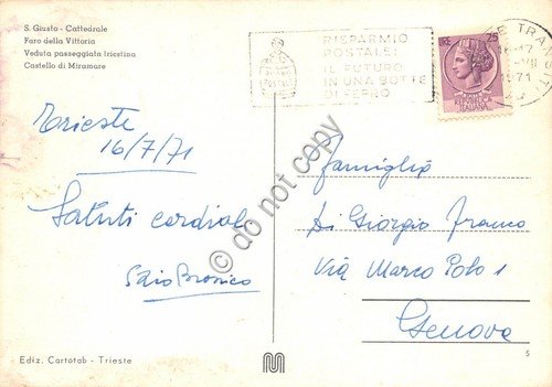 Cartolina - Trieste Vedutine 1971 | Immagine Gallery 2