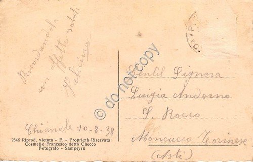 Cartolina - Valle Varaita costume tradizionale 1938 | Immagine Gallery 2