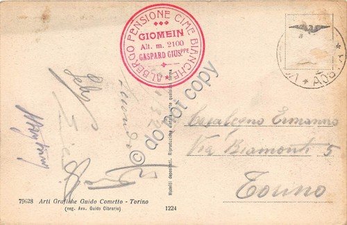 Cartolina - Valtournanche Testa e colle del Leone Picco Tyndall …