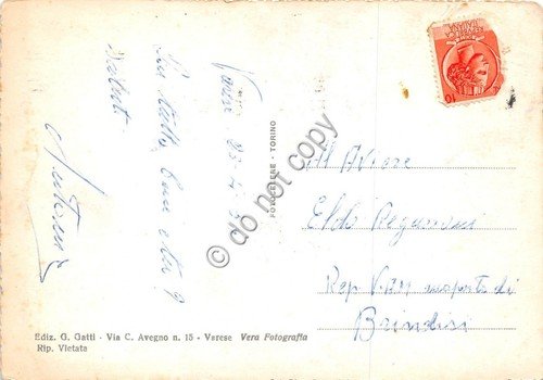 Cartolina - Varese Piazza Monte Grappa Notturno 1954