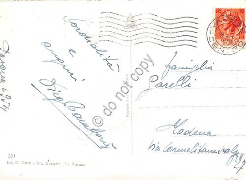 Cartolina - Varese Piazza Monte Grappa Notturno Auto d'epoca 1954