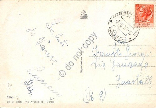 Cartolina - Varese Sacro Monte Panorama 1954