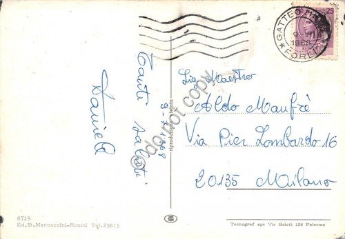 Cartolina - Villa Marina panorama doppia veduta 1968 (Pesaro) | Immagine Gallery 2