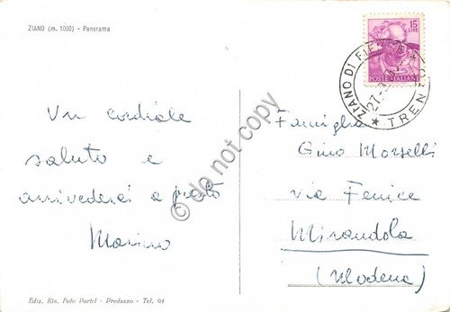 Cartolina - Ziano Panorama anni '60
