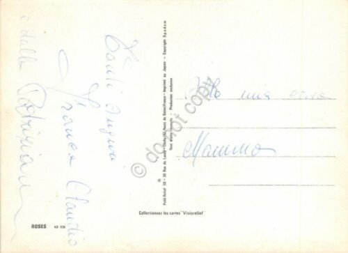 Cartolina 3D Lenticular plastificata fiori rose