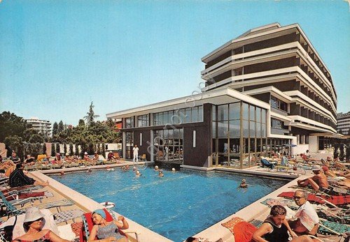 Cartolina Abano Terme Hotel Cristoforo Terme piscina animata 1973