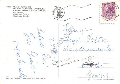 Cartolina Abano Terme Hotel Terme Arison Molino 1993