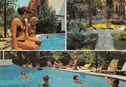 Cartolina Abano Terme Hotel Terme La Serenissima vedute piscina animata