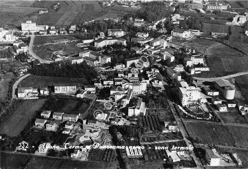 Cartolina Abano Terme panorama aereo