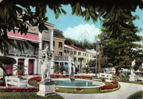 Cartolina Abano Terme Stabilimento Termale Reale Orologio colorata 1959 | Immagine Gallery 1