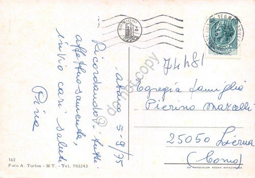 Cartolina Abano Terme vedute con fanghi 1975 | Immagine Gallery 2