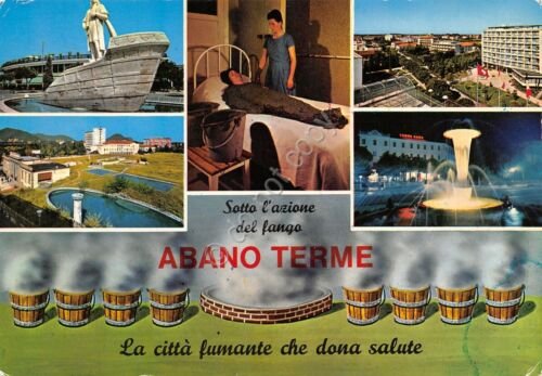 Cartolina Abano Terme vedute varie 1972 Timbro Aeronautica Militare Piloti