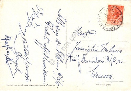 Cartolina Abbazia di Albino Panorama 1955