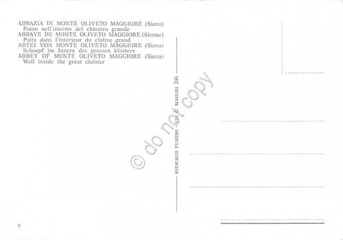Cartolina Abbazia di Monte Oliveto Maggiore Pozzo Animata Frate Monaco …
