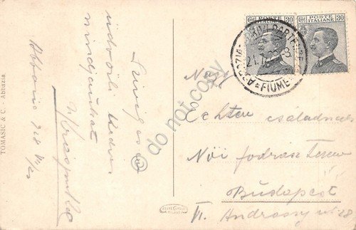 Cartolina Abbazia Madonna con scirocco illustrata 1928 danneggiata | Immagine Gallery 2