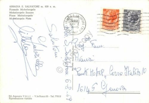 Cartolina Abbazia San Salvatore Piazza Michelangelo 1969 | Immagine Gallery 2