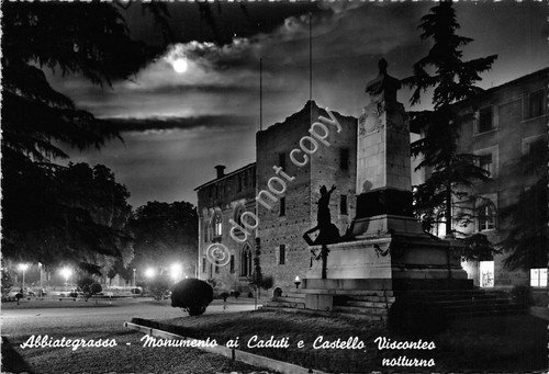 Cartolina Abbiategrasso Notturno By night 1964 (Pavia)