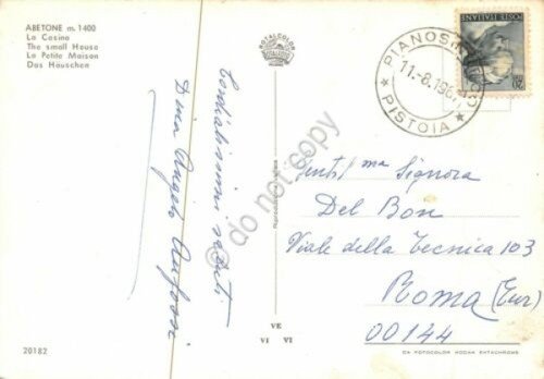 Cartolina Abetone La Casina anni '60 animata auto d'epoca | Immagine Gallery 2