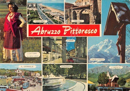 Cartolina Abruzzo pittoresco 8 vedute 1973 | Immagine principale