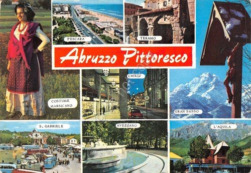 Cartolina Abruzzo vedutine 1972 (L'Aquila)