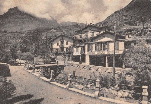 Cartolina Acceglio Albergo Ristorante Londra anni '50