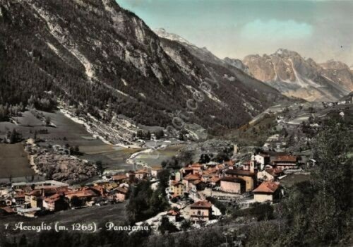 Cartolina Acceglio Panorama 1958