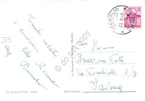 Cartolina Acceglio Valle Maira Cascata di Stroppa 1964