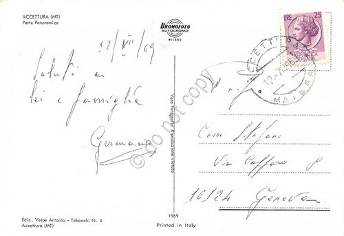 Cartolina Accentura panorama parziale 1969