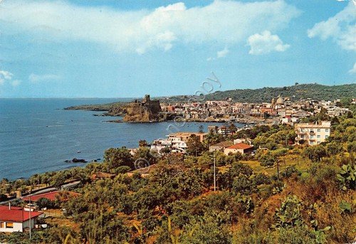 Cartolina Aci Castello panorama da Aci Trezza 1974 (Catania)