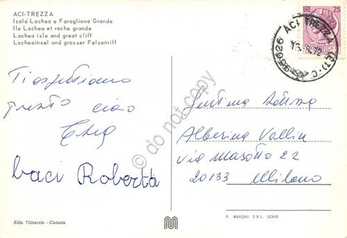 Cartolina Aci Trezza Isola Lachea e Faraglione Grande barche 1972 … | Immagine Gallery 2