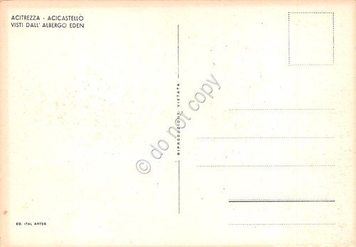 Cartolina Acicastello Acitrezza Visti da Albergo Eden fontana Anni '70