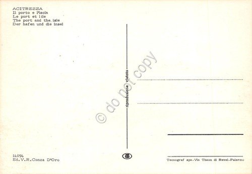 Cartolina Acitrezza Porto e Isole barche pescatori Anni '70