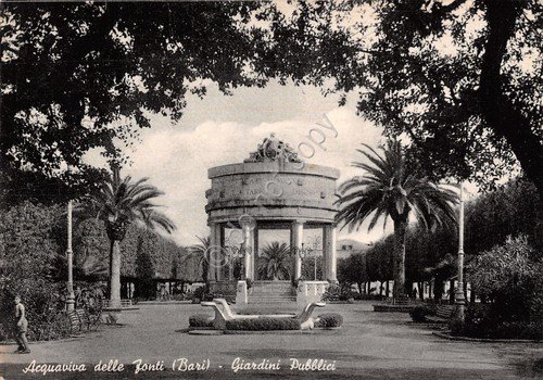 Cartolina Acquario delle Fonti Giardini pubblici 1956