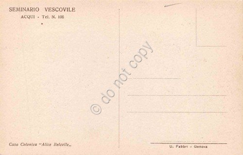 Cartolina Acqui Casa Colonica Alice Belcolle Esterno Seminario Vescovile