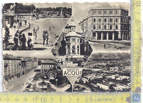 Cartolina Acqui Gruss aus Saluti da anni '50 (Alessandria)