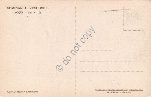 Cartolina Acqui Seminario Vescovile Cortile