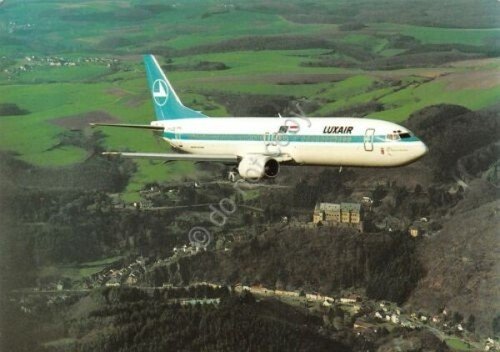 Cartolina aereo Boeing 7373 Luxair