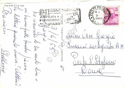 Cartolina aereo Fiat G 91 T 3 in volo 1965 | Immagine Gallery 2