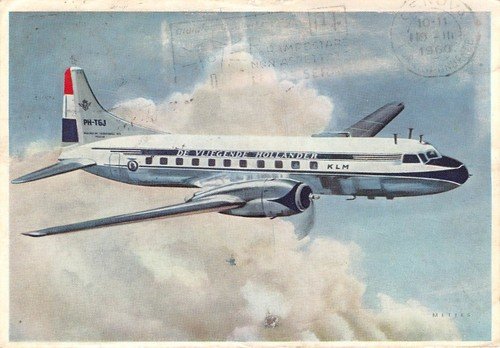 Cartolina Aereo KLM De vliegende Hollander 1960