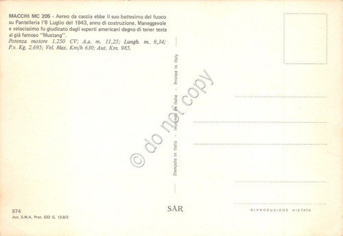 Cartolina aereo Macchi MC 206 aereo da caccia | Immagine Gallery 2