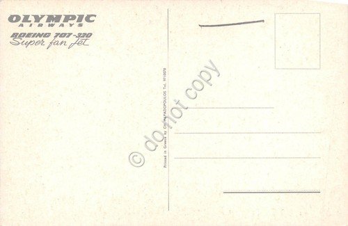 Cartolina Aereo Olympic Boeing 707 320 | Immagine Gallery 2