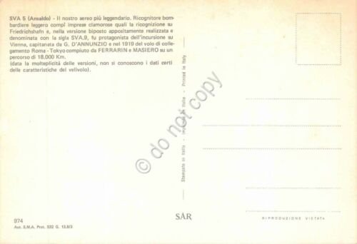 Cartolina Aereo SVA 5 Ansaldo Ricognitore Bombardiere