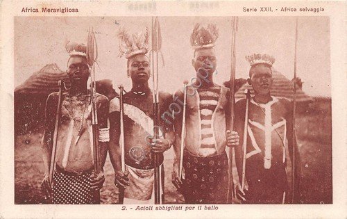 Cartolina Africa Centrale Acioli abbigliati per il ballo 1927 Missioni …