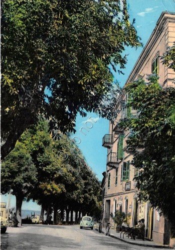 Cartolina Agliano Viale Mazzini anni '50 (Asti)