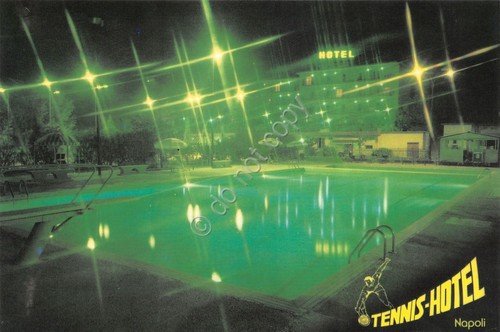 Cartolina Agnano Pozzuoli Tennis Hotel piscina anni '80