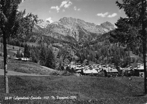 Cartolina Agordino Caviola Panorama 1954 segni | Immagine principale